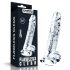 Lovetoy Flawless Clear - zaciskane dildo do jąder - 19 cm (przezroczysty) 