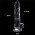 Lovetoy Flawless Clear - zaciskane dildo do jąder - 19 cm (przezroczysty) 