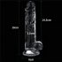 Lovetoy Flawless Clear - zaciskane dildo do jąder - 19 cm (przezroczysty) 