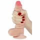 Lovetoy Sliding-Skin - dwuwarstwowe dildo - 18 cm (naturalne) 