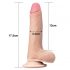 Lovetoy Sliding-Skin - dwuwarstwowe dildo - 18 cm (naturalne) 