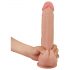 Lovetoy Sliding-Skin - dwuwarstwowe dildo z przyssawką - 23 cm (naturalne)