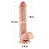 Lovetoy Sliding-Skin - dwuwarstwowe dildo z przyssawką - 23 cm (naturalne)