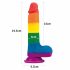 Lovetoy Prider - realistyczne dildo z jądrami - 20 cm (tęcza) 