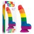 Lovetoy Prider - realistyczny dildo z ciekłego silikonu - 19 cm (tęczowy)