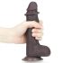 Lovetoy Sliding-Skin - dwuwarstwowe dildo - 18 cm (brązowy) 