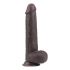 Lovetoy Sliding-Skin - dwuwarstwowe dildo z samoprzylepnymi nóżkami - 23 cm (brązowy) 