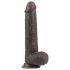 Lovetoy Sliding-Skin - dwuwarstwowy dildo - 23 cm (brązowy)