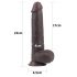 Lovetoy Sliding-Skin - dwuwarstwowe dildo z samoprzylepnymi nóżkami - 23 cm (brązowy) 