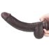 Lovetoy Sliding-Skin - dwuwarstwowe dildo z samoprzylepnymi nóżkami - 23 cm (brązowy) 