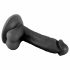 Mr. Rude - dildo z zaciskiem na jądra - 17 cm (czarny) 