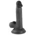 Mr. Rude - dildo z zaciskiem na jądra - 17 cm (czarny) 