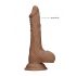 RealRock Dong 7 - realistyczne dildo z jądrami (17 cm) - ciemny naturalny 