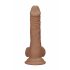 RealRock Dong 7 - realistyczny dildo z jądrami (17 cm) - ciemny naturalny