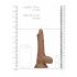 RealRock Dong 7 - realistyczny dildo z jądrami (17 cm) - ciemny naturalny