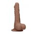 RealRock Dong 7 - realistyczne dildo z jądrami (17 cm) - ciemny naturalny 