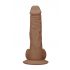 RealRock Dong 8 - realistyczne dildo z jądrami (20 cm) - ciemny naturalny 