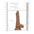 RealRock Dong 8 - realistyczne dildo z jądrami (20 cm) - ciemny naturalny 