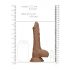 RealRock Dong 8 - realistyczne dildo z jądrami (20 cm) - ciemny naturalny 