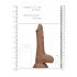 RealRock Dong 8 - realistyczny dildo z jądrami (20 cm) - ciemny naturalny