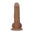 RealRock Dong 9 - realistyczne dildo z jądrami (23 cm) - ciemny naturalny 