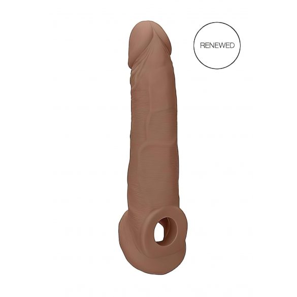 RealRock Penis Sleeve 9 - pochwa na penisa (21,5 cm) - ciemny naturalny 