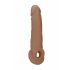 RealRock Penis Sleeve 9 - pochwa na penisa (21,5 cm) - ciemny naturalny 