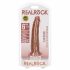 RealRock Slim - zaciskane realistyczne dildo 15,5 cm (ciemny naturalny) 