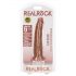 RealRock Slim - realistyczny dildo z przyssawką 15,5 cm (ciemny naturalny)