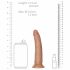 RealRock Slim - zaciskane realistyczne dildo 15,5 cm (ciemny naturalny) 