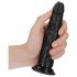 RealRock Slim - realistyczne dildo z lepkimi stopkami - 15,5 cm (czarny) 