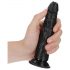 RealRock Slim - realistyczny dildo z przyssawką - 15,5 cm (czarny)