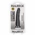 RealRock Slim - realistyczne dildo z lepkimi stopkami - 15,5 cm (czarny) 