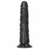 RealRock Slim - realistyczne dildo z lepkimi stopkami - 15,5 cm (czarny) 