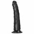 RealRock Slim - realistyczne dildo z lepkimi stopkami - 15,5 cm (czarny) 