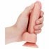 RealRock - zaciskane, realistyczne dildo z jądrami - 15,5 cm (naturalne) 