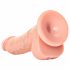 RealRock - zaciskane, realistyczne dildo z jądrami - 15,5 cm (naturalne) 