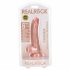 RealRock - zaciskane, realistyczne dildo z jądrami - 15,5 cm (naturalne) 