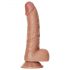 RealRock - przyssawkowy dildo z jądrami - 15,5cm (ciemny naturalny)