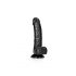 RealRock - zaciskane, realistyczne dildo z jądrami - 15,5 cm (czarne) 