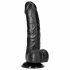 RealRock - zaciskane, realistyczne dildo z jądrami - 15,5 cm (czarne) 