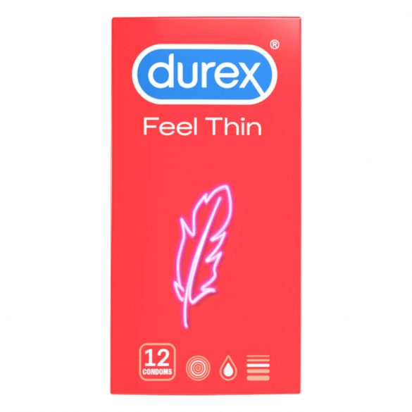 Durex Feel Thin - realistyczne w dotyku prezerwatywy (12 sztuk) 