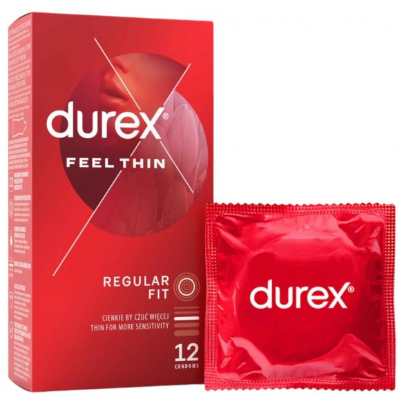 Durex Feel Thin - realistyczne w dotyku prezerwatywy (12 sztuk) 