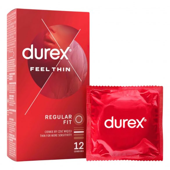 Durex Feel Thin - realistyczne w dotyku prezerwatywy (12 sztuk) 