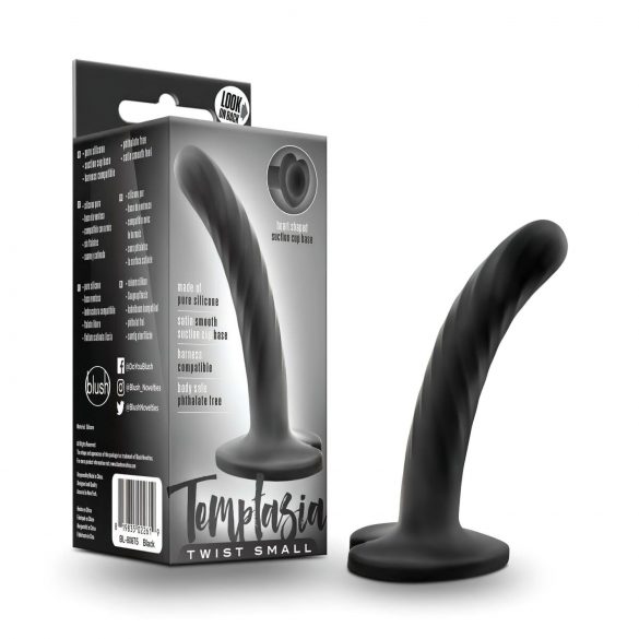 Temptasia Twist Small - przyssawkowy, skręcony dildo (czarny)