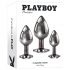 Playboy - zestaw analny plug - 3 szt. (srebrny)