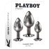 Playboy - zestaw dildo analnych - 3 sztuki (srebrny)