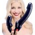 Strap U Rewolwer - bezpaskowy strap-on dildo (czarny)