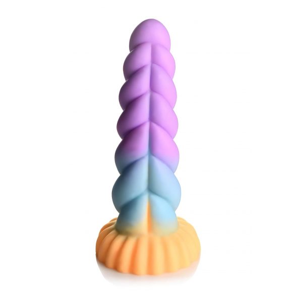 Creature Cocks Mystique - jednorożec dildo - 21 cm (fioletowo-żółty)