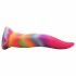 Creature Cocks Tongue - świecące silikonowe dildo - 21 cm (tęcza) 